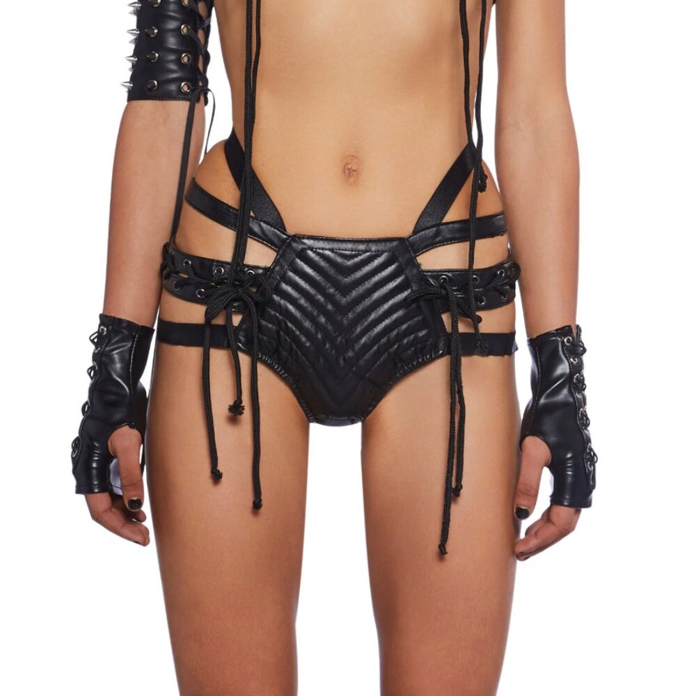 Club Exx Dollskill Rude Awakening Rave Shorts - Picture 3 of 9